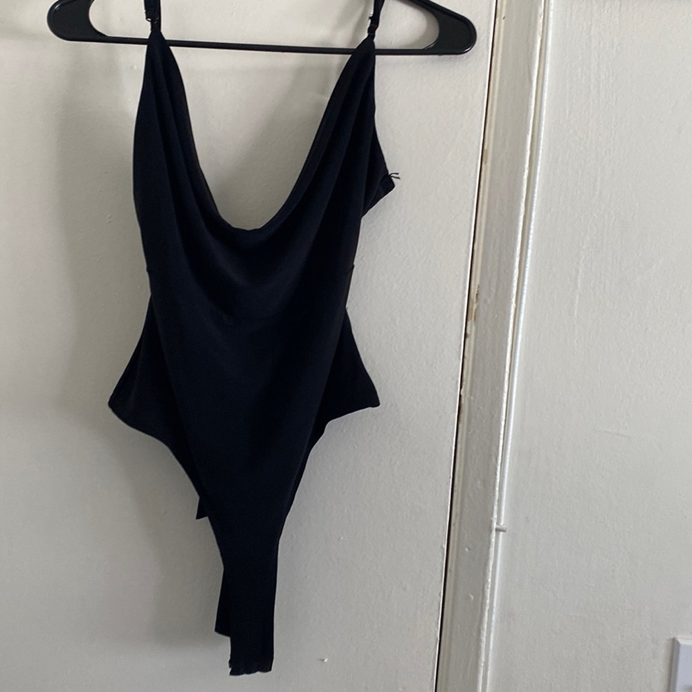 Black open back bodysuit